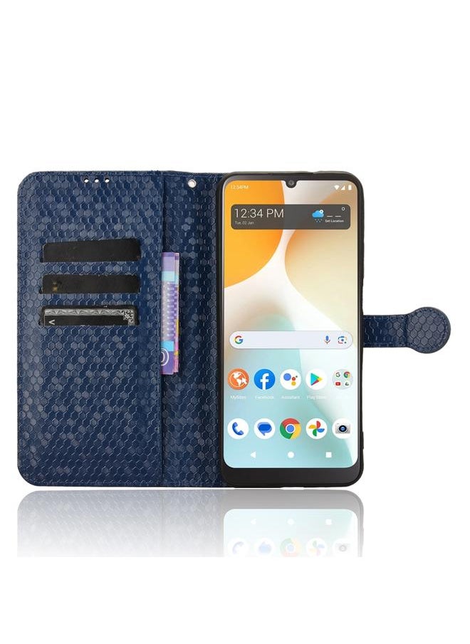 Green Tiger Case For BLU View 5 Pro Honeycomb Dot Texture Leather Phone Case  - Image 4