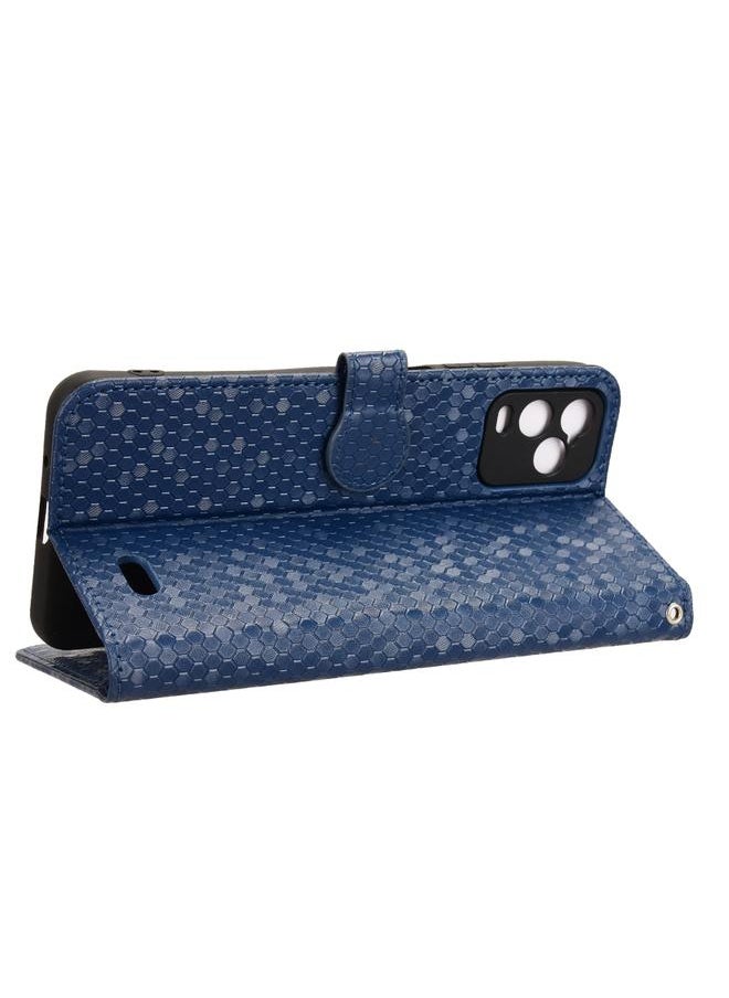 Green Tiger Case For BLU View 5 Pro Honeycomb Dot Texture Leather Phone Case  - Image 5