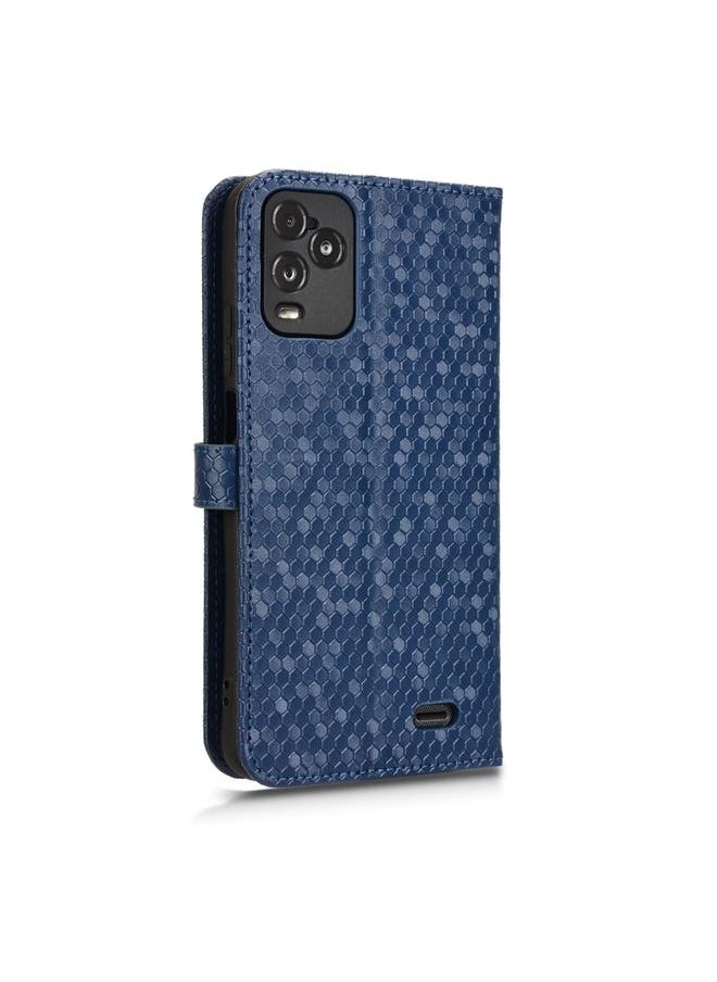 Green Tiger Case For BLU View 5 Pro Honeycomb Dot Texture Leather Phone Case  - Image 3