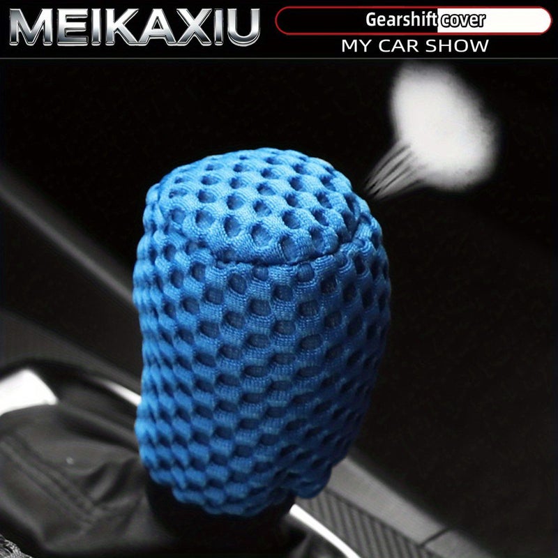 Orange 3D Breathable Mesh Car Gear Shift Cover Hand Grip Cover Gear Shifter Dust Cover - Image 4
