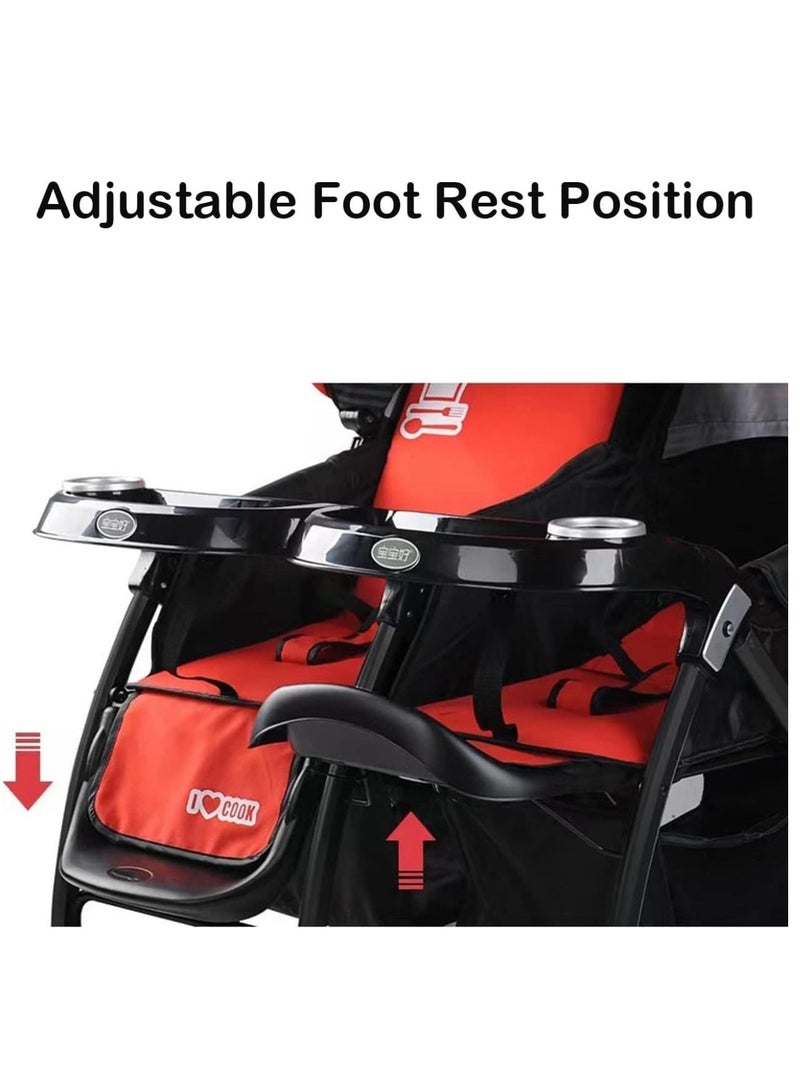 baobaohao عربة أطفال باوباوهوا التوأمية - حمراء - Image 2