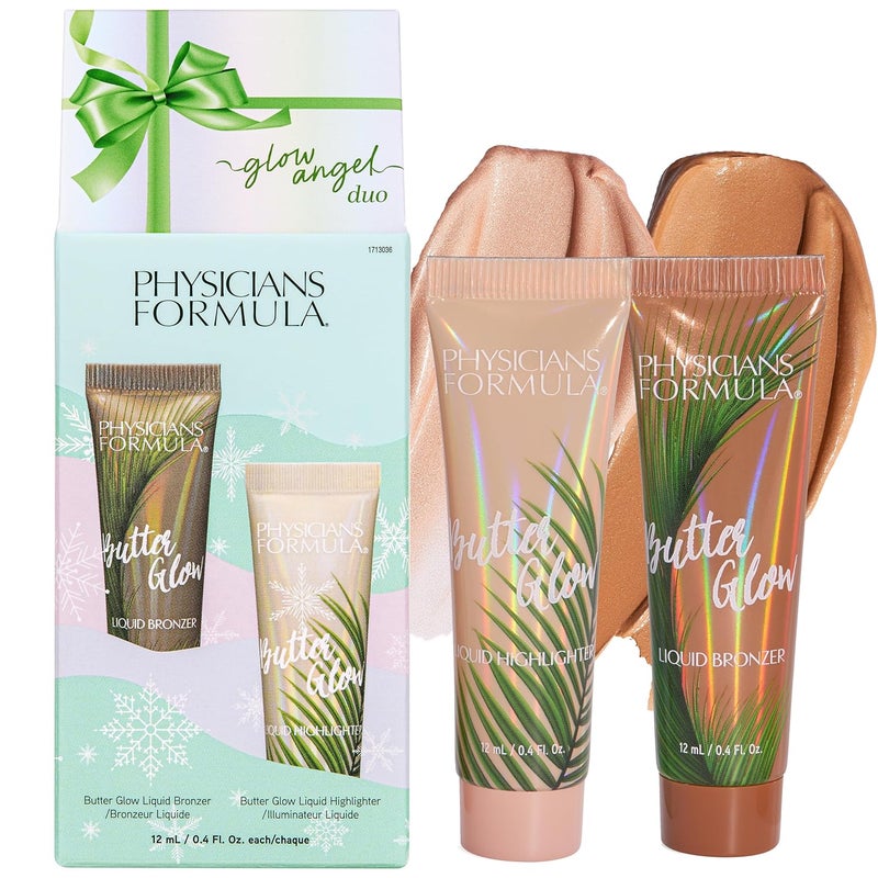Physicians Formula Glow Angel Duo  Butter Glow Liquid Bronzer  Highlighter with Murumuru Butter Hydrating  Illuminating Holiday Gift Set Cruelty Free  Vegan