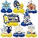 JULMELON 8PCS Hanukkah Table Decorations Honeycomb Centerpiece Chanukah Decor Dreidel Menorah Table Toppers Happy Hanukkah Decorations for Home Party Favors Supplies - Image 2