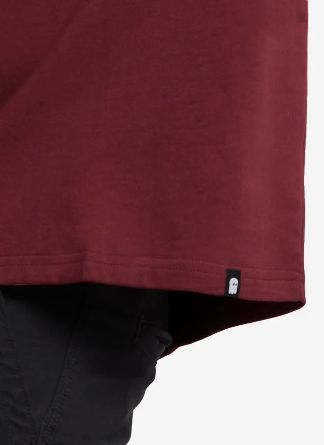 The Souled Store  The Souled Store Men Maroon Solid Cotton Oversized Fit T-Shirt  | Best Price UAE