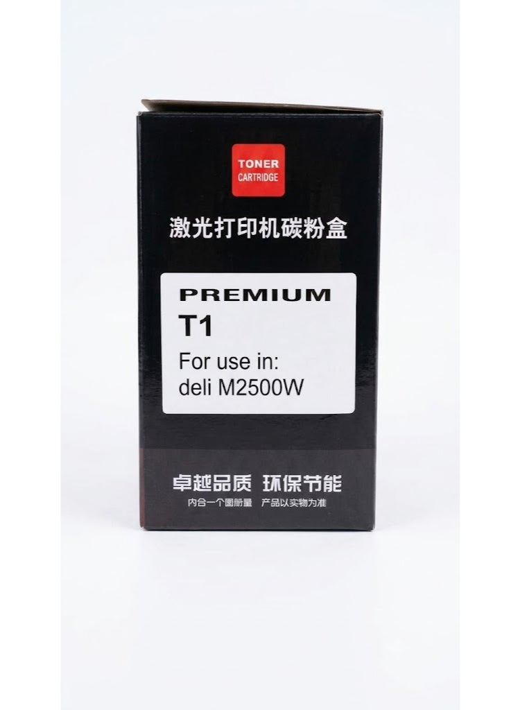 Deli Premium T1 Replacement Toner Cartridge Compatible with Deli M2500W Laser Printers, High Yield Black Toner for Office and Home Printing - Image 1