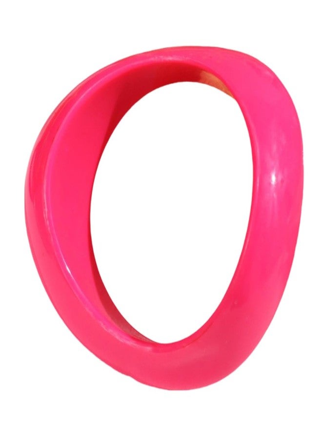 Kicomvi Geometric Resin Chunky Bangle Bracelets 70S 80s Neon Wide Irregular Cuff Bracelet for Women Jewelry-hot pink - Image 1