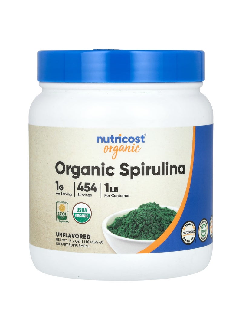 Nutricost Organic Spirulina, Unflavored, 16.2 oz (454 g)
