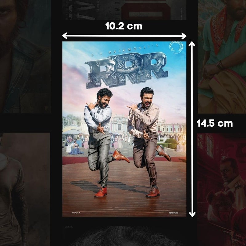 auraposter South Indian Movie Posters (Set Of 40) | Tollywood Mini Posters (15 X10 Cm) | Allu Arjun, Prabhas For Wall, Bedroom, Living Room | South Indian Actors | Glue Dots Included - Image 3
