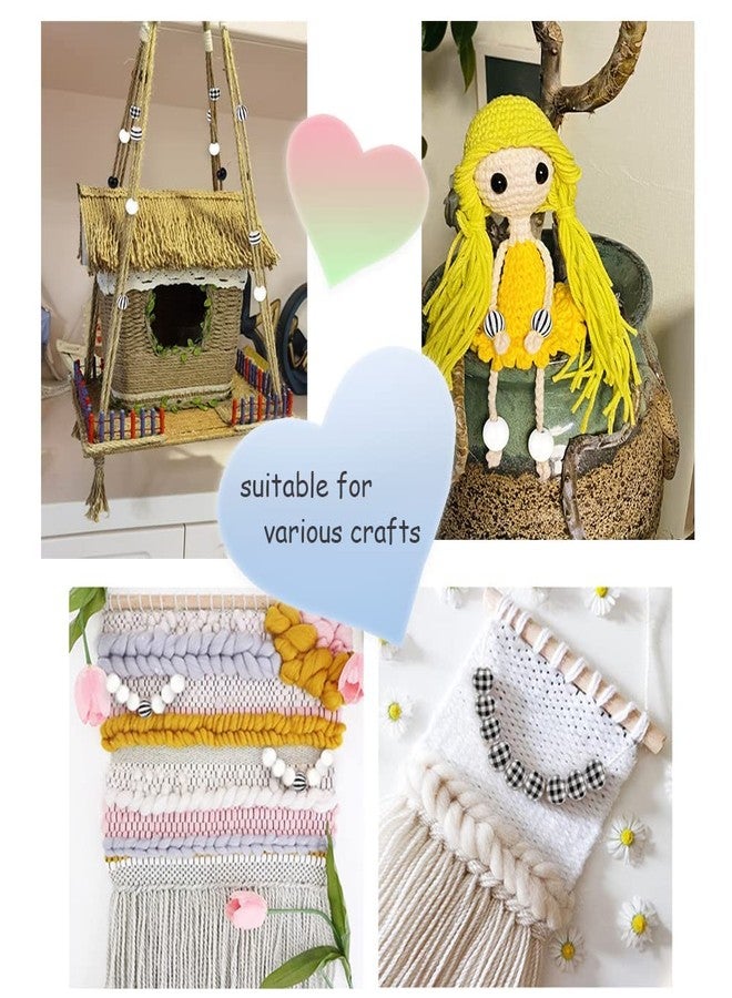 Metulip 150 Pcs Black & White Wooden Beads - 16mm Farmhouse Buffalo Wood Spacer Strip Plaid Beads for Craft & DIY Keychain Making - Image 5