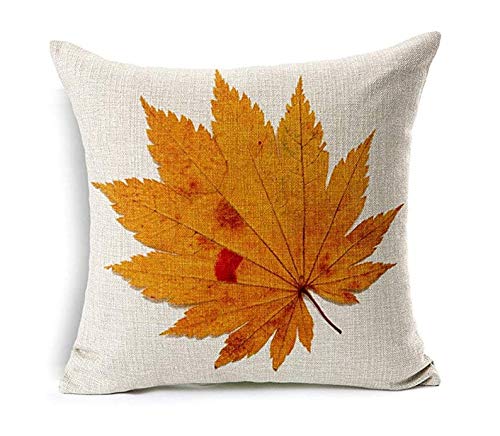 ليوه Leioh Decor Decor Cotton Leen Leaves Maple Leaf Decorations Decorations Coushion Coushion Covers 20 × 20 بوصة أريكة ديكور المنزل رمي وسادة لأغطية وسادة السرير 4 - Image 4