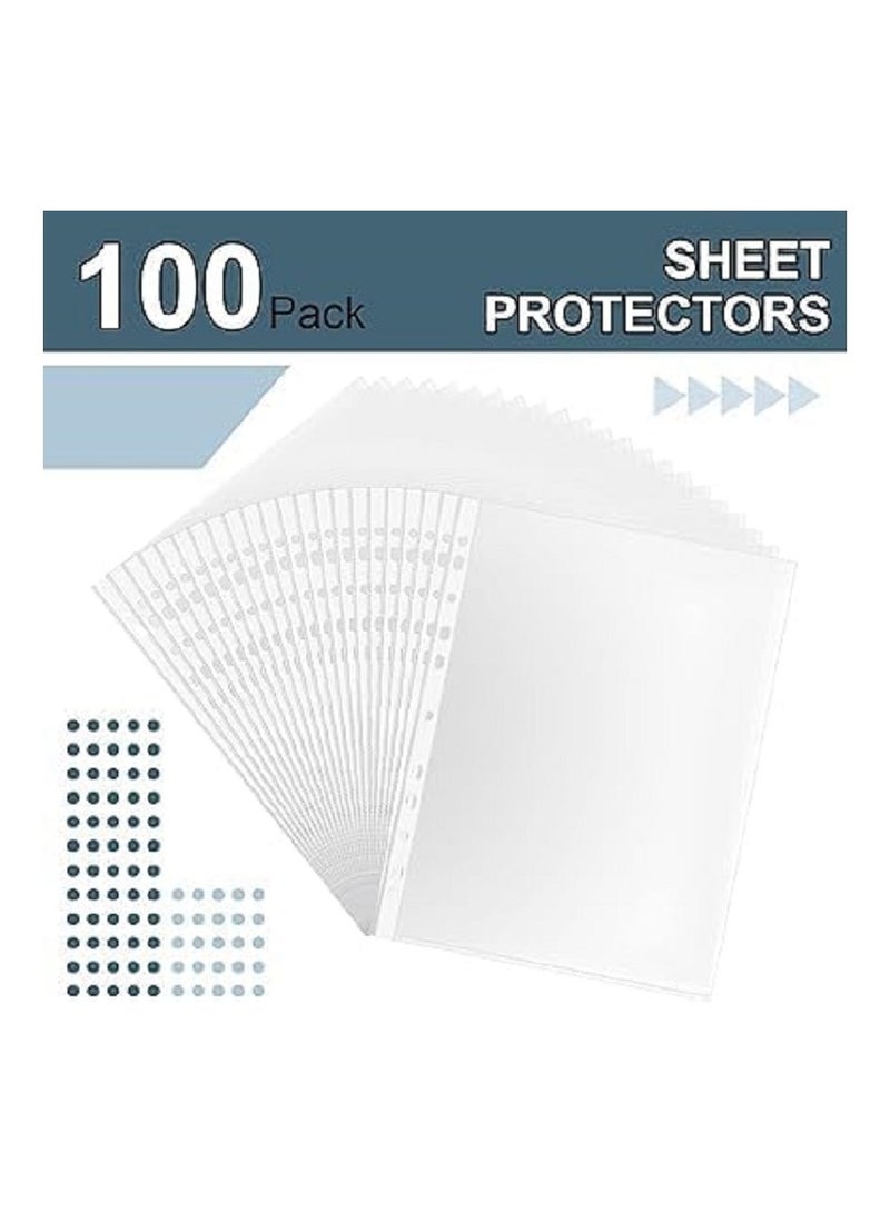 Generic 21.5 x 28 cm Sheet Protectors for 3-Ring Binder - Heavy Duty Clear Sheet Protectors - Plastic Binder Protectors - Binder Cover Organizer - Document Protectors - Photo Card Protectors (Pack of 100)  - Image 4
