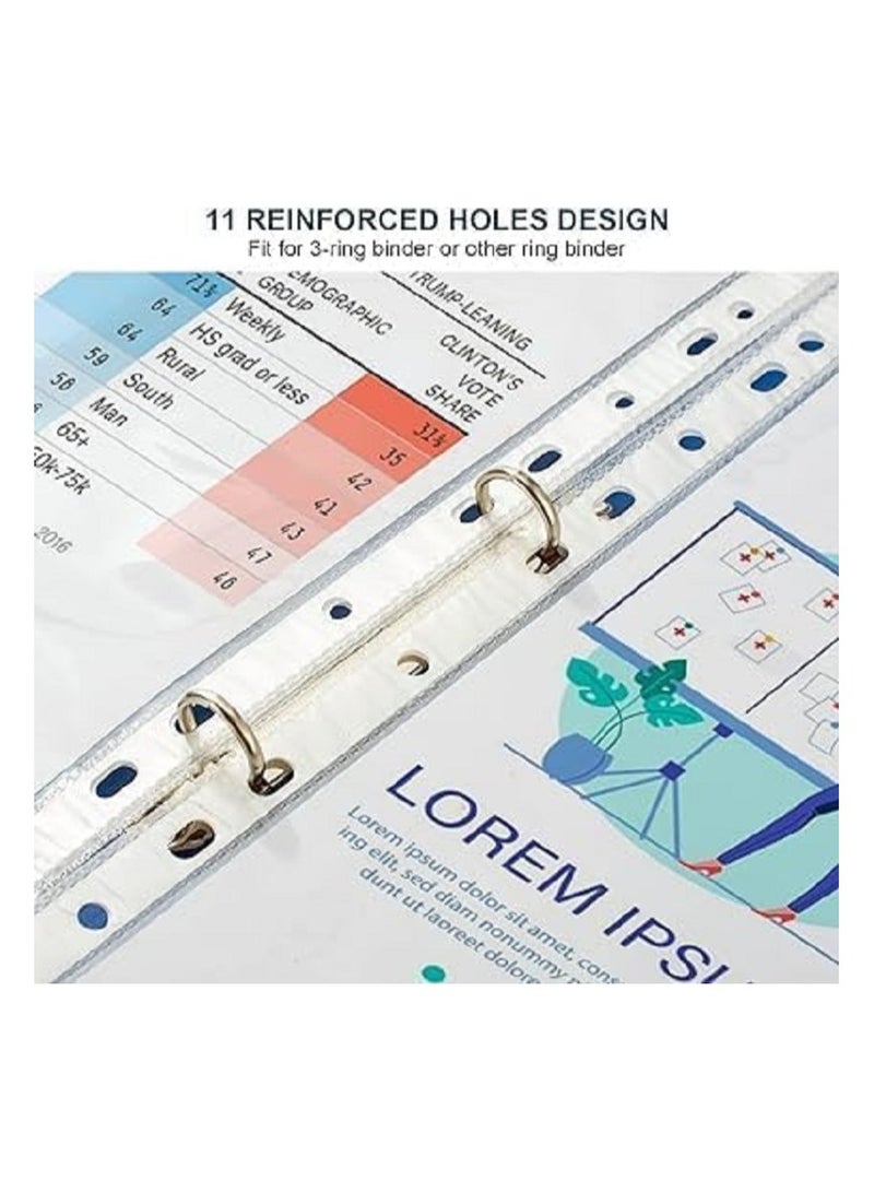 Generic 21.5 x 28 cm Sheet Protectors for 3-Ring Binder - Heavy Duty Clear Sheet Protectors - Plastic Binder Protectors - Binder Cover Organizer - Document Protectors - Photo Card Protectors (Pack of 100)  - Image 5