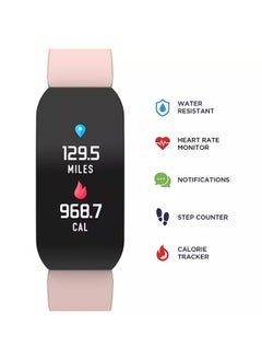 iTouch Active Fitness Tracker Black Case Silicone Blush Strap  - Image 2