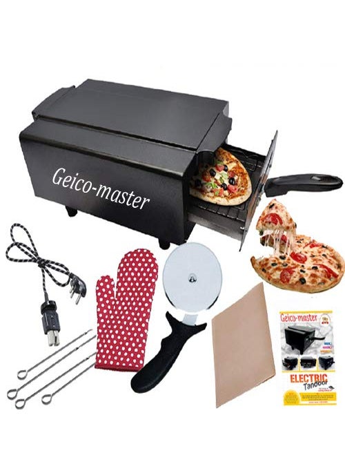 Geico-master Geicomaster Multipurpose Combo 16 Inches Extra Large Zamboo Size Electric Tandoor With 1 Year Warranty For Heating Element Electric Tandoor Black  - Image 1