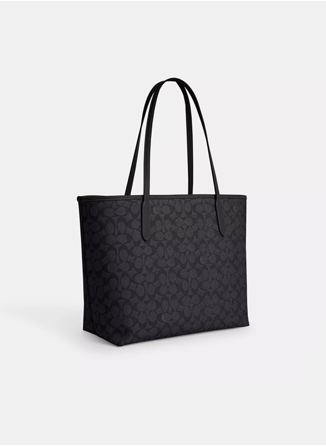 coachoutlet COACH City Tote Bag In Signature Canvas  - Image 5