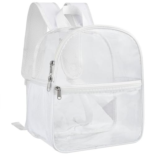 Paxiland Clear Backpack Stadium Approved 12126 with Reinforced and Wider Shoulder Straps Small Clear Bag for Schools Concerts Work Festivals and Sporting Events White - Image 1