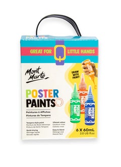 Mont Marte 6-Piece Poster Paint 60ml Content Per Bottle Multicolour  - Image 1