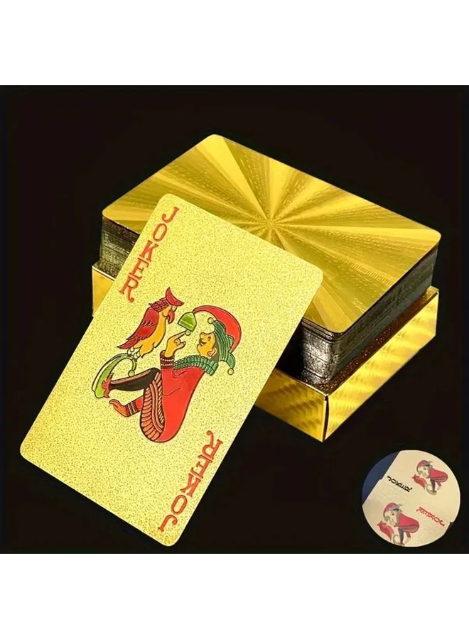 Golden Radium Color High Refractive Index Plastic Waterproof Playing Cards with Elegant Box - Image 2