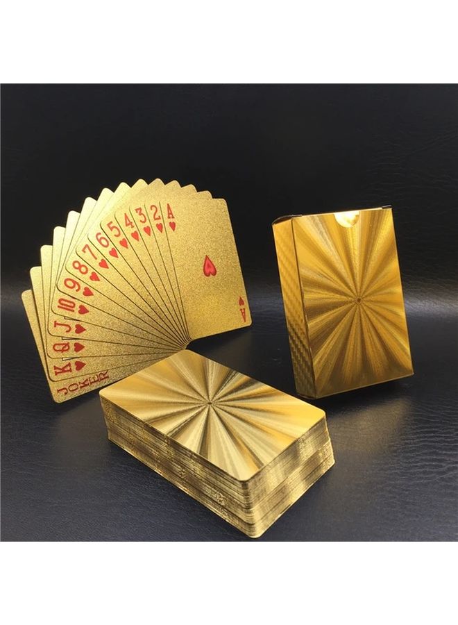 Golden Radium Color High Refractive Index Plastic Waterproof Playing Cards with Elegant Box - Image 1