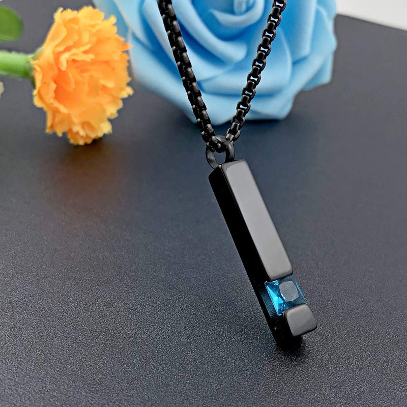 YOUFENG Urn Necklaces for Ashes Birthstone Cube Urns for Human Ashes Memorial Cremation Urn Locket Keepsake Ashes Jewelry (December) - Image 3