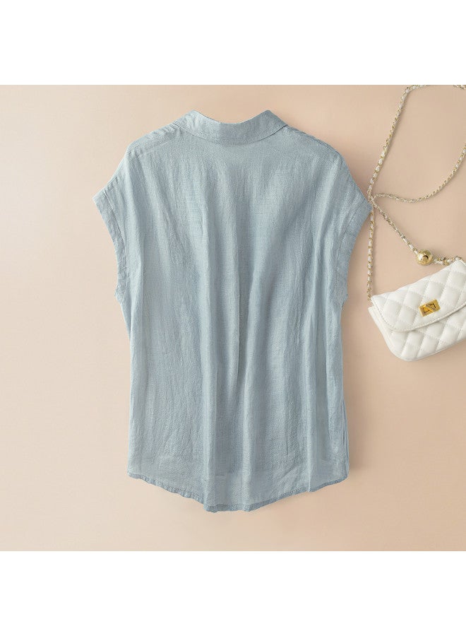 Cypress House new 2025 Summer Women's Fashion Office Blouse With Plus Sizes Available - Image 3