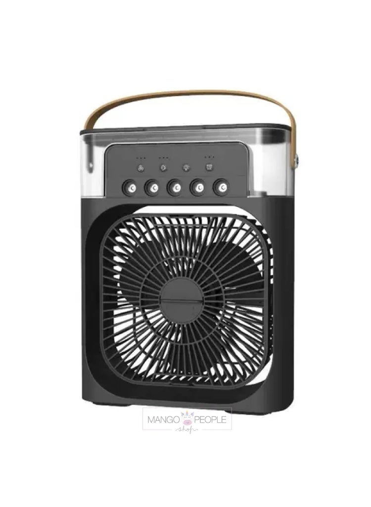 Mini Portable Hand Fan, Portable Air Conditioner, big Water Tank USB Personal Cooler, Mini Humidifier Modes for Office Home (BLACK)) - Image 2