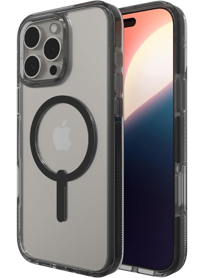 زاج غطاء سانتا كروز سناب المعزز بالجرافين متوافق مع ماج سيف، مقاوم للاصفرار، مقاوم للخدوش، تصميم نحيف، غطاء خلفي مضاد للصدمات (16 برو ماكس) أسود - Image 1