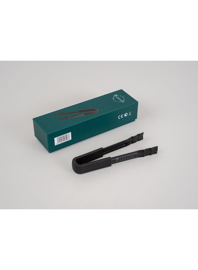 باسيدج ملقط مرور للبخور وقوالب الفحم - مقاوم للحرارة، قبضة دقيقة - مثالي للتعامل مع الفحم الساخن (BLACK) - Image 2