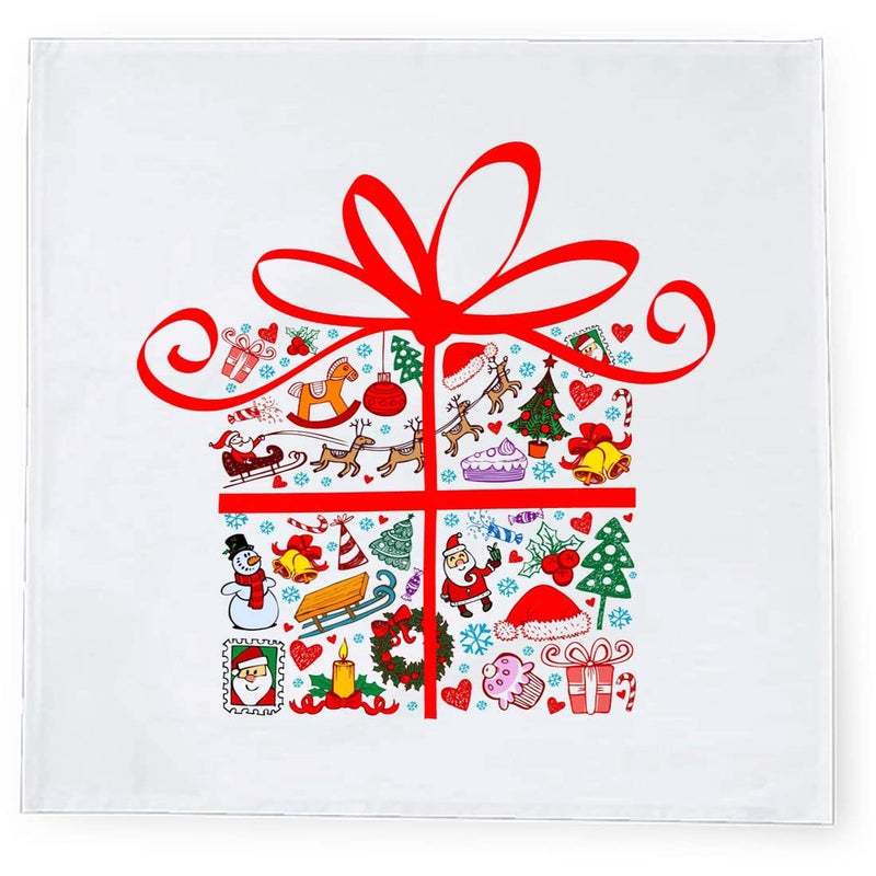 Khakee 6 Pcs Christmas Theme Silk Table Napkins 10x 10 for Xmas Decoration Christmas OrnamentsChristmas Giftxmas21755 - Image 3