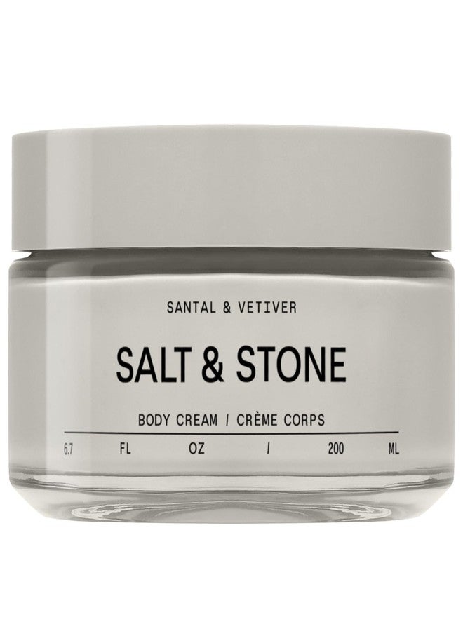Salt & Stone Body Cream - Santal & Vetiver | Hydrating Formula with Seaweed Extracts, Spirulina & Squalane | Deep Hydration, Skin Barrier Support & Healthy Glow | for all Skin Types (6.7 fl oz) - Image 1