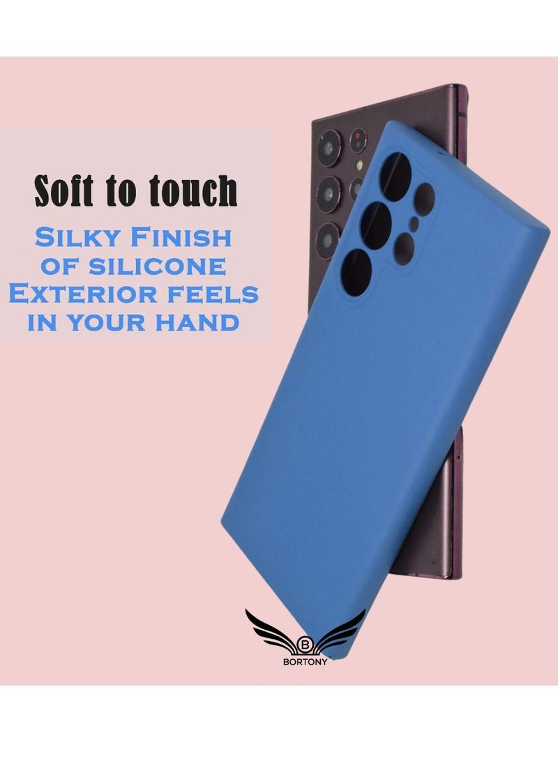 BORTONY Galaxy S23 Ultra Case Camera Protective Soft Silicone Cover Case Luxury Design Flexible Slim Cover Compatible with Samsung Galaxy S23 Ultra - Image 2