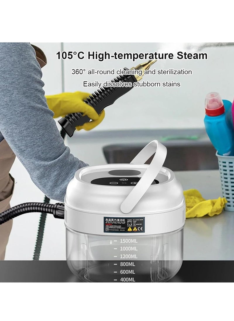 XiuWoo - Professional Portable Multifunctional Electric Handheld Steam Cleaner, High Temperature Steamer, Steam Cleaning Machine,6 gears adjustable,3Bar high pressure, 105° steam, 1500ml, LED Screen - Image 1