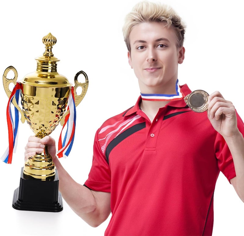 Fasmov Large Trophy Cup, Gold Trophy Award Cup for Sports, Tournaments, Competitions, 1st Place Award, Ceremony Celebration Party Gift, 14.5 inches - Image 4