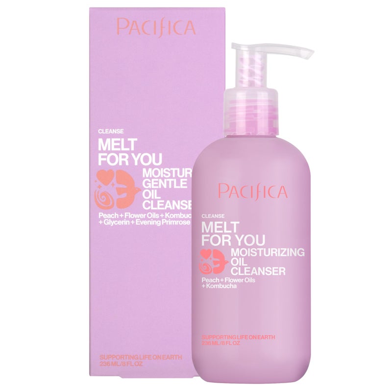 Pacifica Melt For You Facial Cleansing Oil  Hydrating Daily Face Wash  Makeup Remover Oil Cleanser for All Skin Types Gentle NonComedogenic Vegan Clean Beauty Dermatologist Tested 8 fl oz