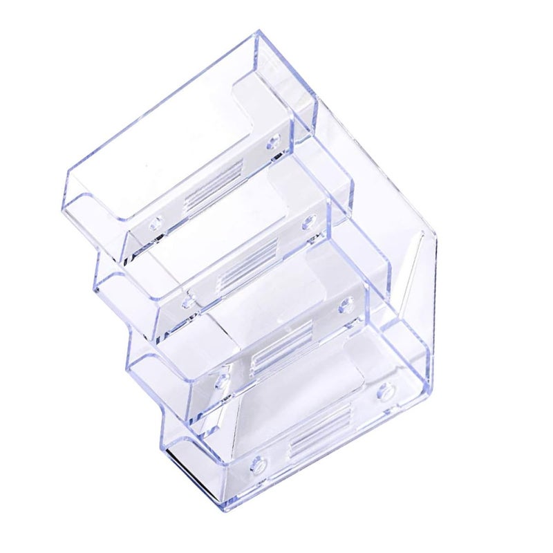4 Compartment Business Card Holder Display Stand Desktop Organizer Box for Office - Image 2
