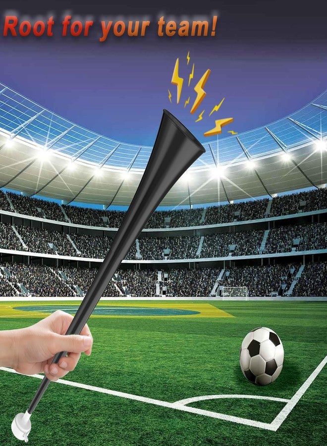 Hongdouo Collapsible Stadium 24 Inch Vuvuzela Plastic Trumpet Horn Blow Horn Noisemakers Loud Sound Soccer Horns Cheer for Boating & Sporting Events (Black) - Image 4