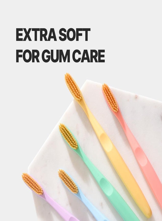 WANGTA Mini Gold – Extra Soft Large Toothbrush – 1.4 inch (3.5 cm Head | 3,200 Ultra-Fine Bristles for Sensitive Gums | Premium Korean Toothbrush (10 Pack - Image 5
