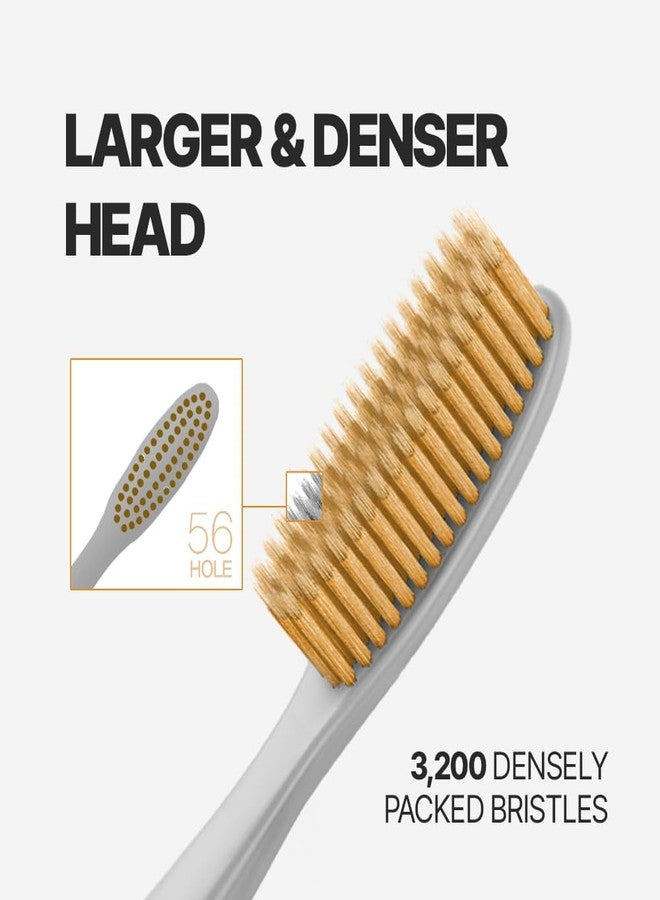 WANGTA Mini Gold – Extra Soft Large Toothbrush – 1.4 inch (3.5 cm Head | 3,200 Ultra-Fine Bristles for Sensitive Gums | Premium Korean Toothbrush (10 Pack - Image 2