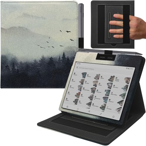 GOVTVA Double Stand Case for 7'' Onyx Boox Go 7 / Boox Tablet Go Color 7 (Gen II/Gen I 2025/2024) /Boox Page Cover with Elastic Pen Holder/Auto Sleep&Wake/Double Hand Strap (Misty Forest) - Image 1