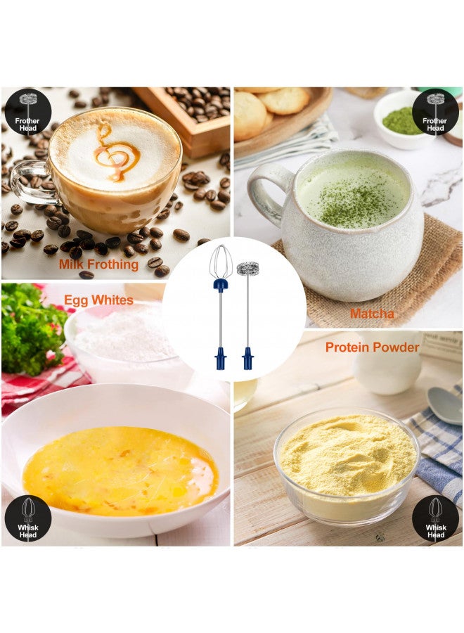 FoodVille FoodVille MF02 Rechargeable Milk Frother Handheld Foam Maker with Stainless Whisk for Cappuccino, Latte, Bulletproof Coffee, Keto Diet, Protein Powder, Matcha (Classic Blue)  - Image 4