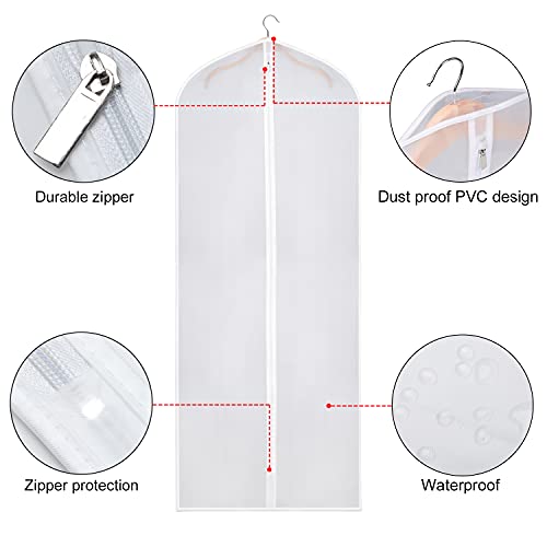 Zilink Garment Bags for Long Dresses 60-inch Translucent Suit Bag with Full-Length Zipper (Set of 6) for Dance Costumes Gown Dress Clothes Storage [Upgraded Version] - Image 4