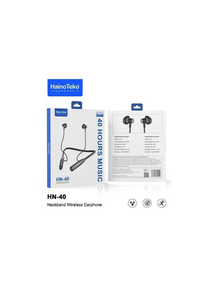 Haino Teko HN-40 Wireless Bluetooth Neckband Earphone - Image 1