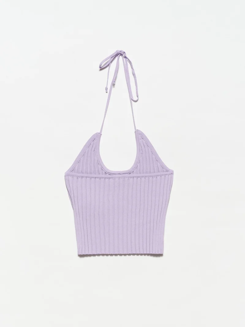 ديلفين 10204 Cross Lace Knitwear Undershirt-Lilac