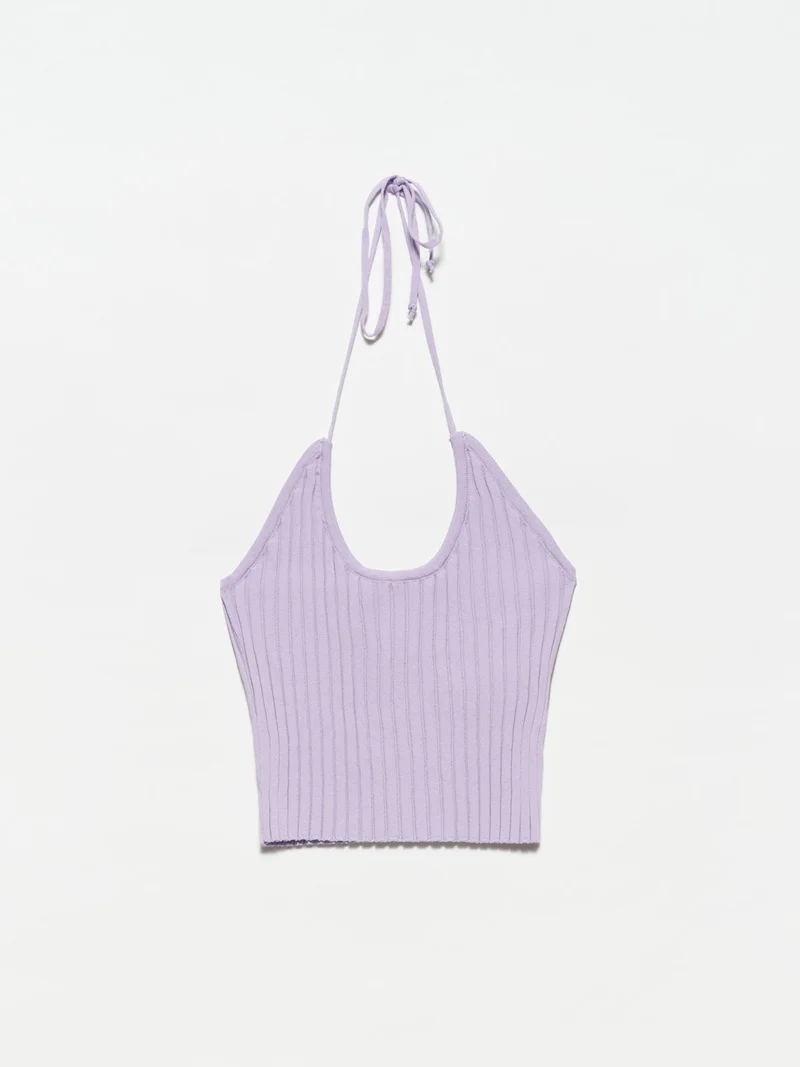 ديلفين 10204 Cross Lace Knitwear Undershirt-Lilac