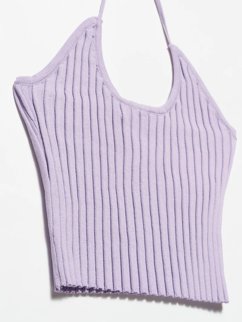 ديلفين 10204 Cross Lace Knitwear Undershirt-Lilac