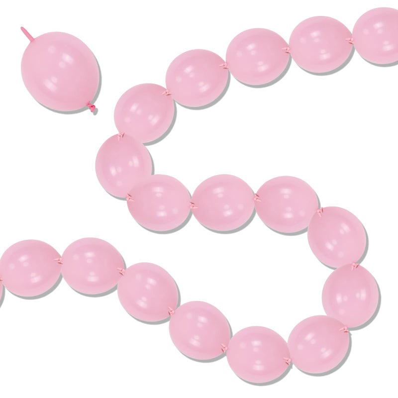 Govpy Pastel Pink Linking Balloons, 100PCS 6 Inch Small Baby Pink Link Balloons for Making Balloon Wall Heart Arch, Quick Linked Balloon for Girls Wedding Birthday Baby Shower Valentine's Party Decorations - Image 1
