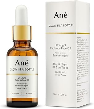 Ane An Glow in a Bottle AntiAgeing Vegan Facial Oil for All Skin Types 100 Natural Plant Oils including Argan Grapeseed and Squalane - Image 1