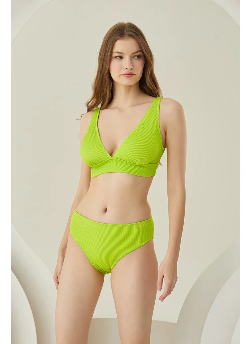 loya Green Reps High Waist Single Bottom Bikini