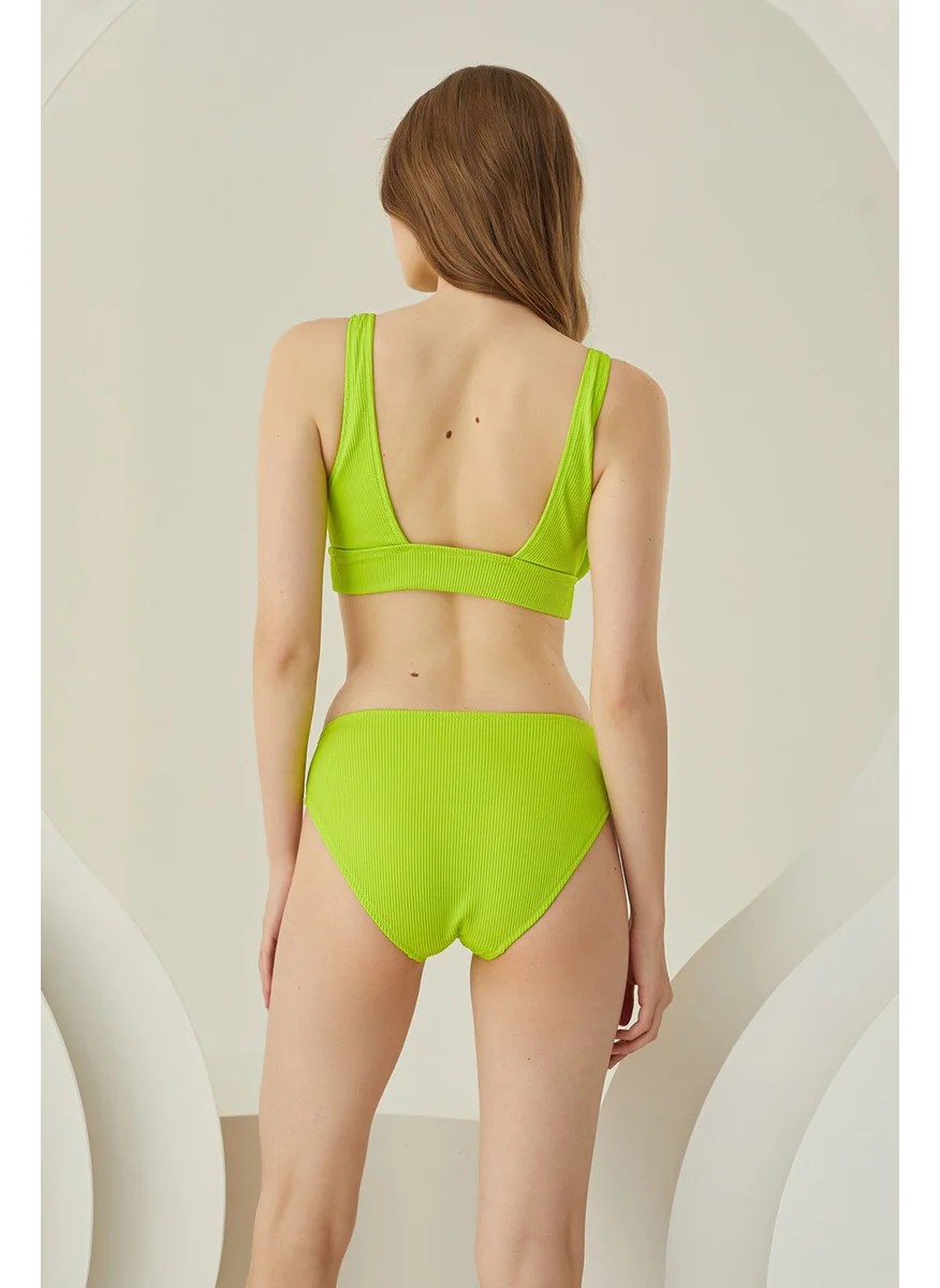 loya Green Reps High Waist Single Bottom Bikini