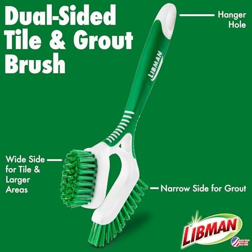 Libman Heavy Duty Scrub Brush Kit | Cleaning Brushes for Household Use | Tub Scrubber | Easy Grip Scrub Brush | Big Job Kitchen Brush | Dual Sided Tile & Grout Brush | 3 Different Brushes Included - Image 2